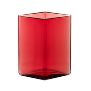 iittala Ruutu Cranberry Glass Vase - 5-1/2"