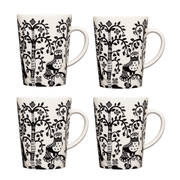 iittala Taika White / Black Mug - Set of 4
