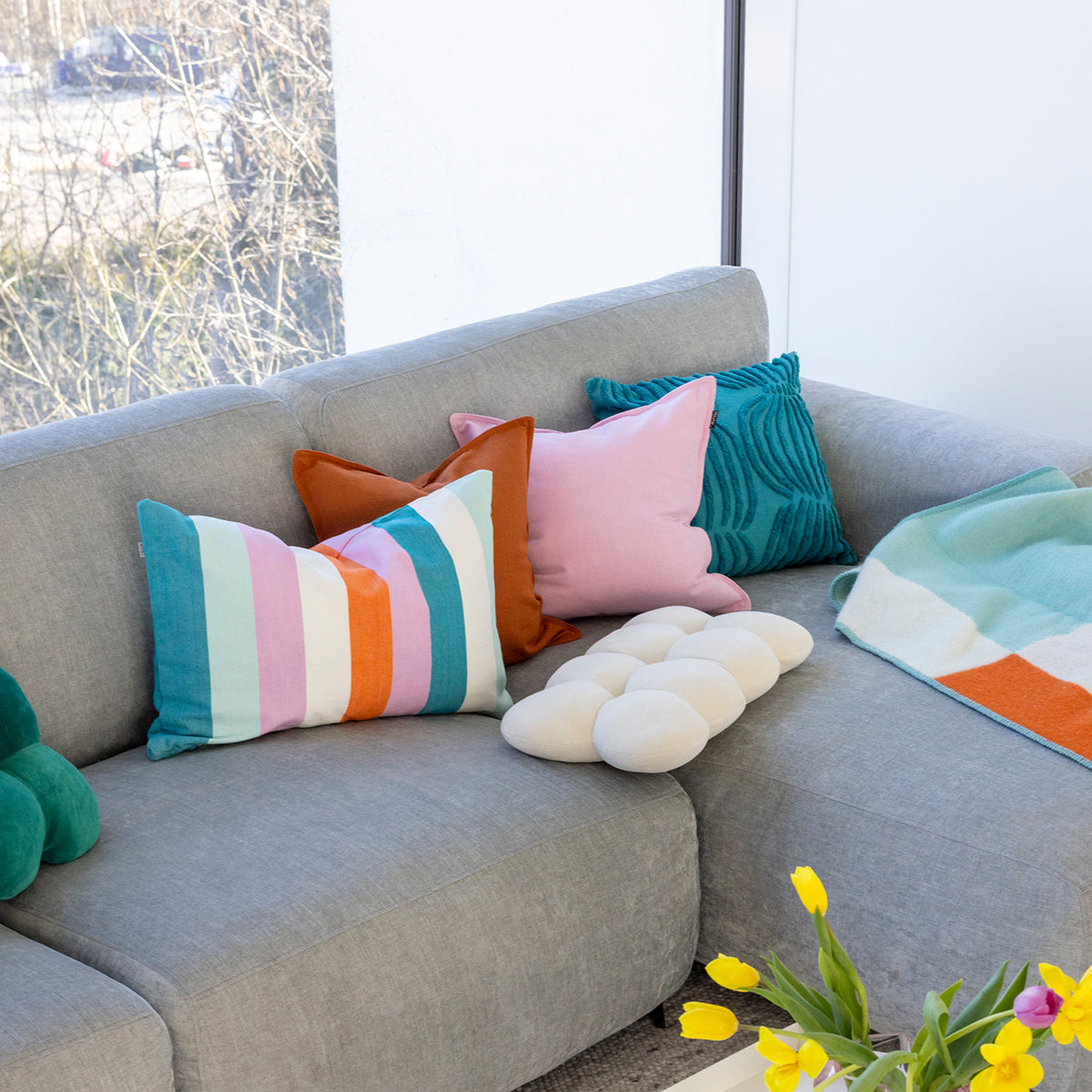 Pentik Tuntu Teal / Pink / Multi Lounge Pillow
