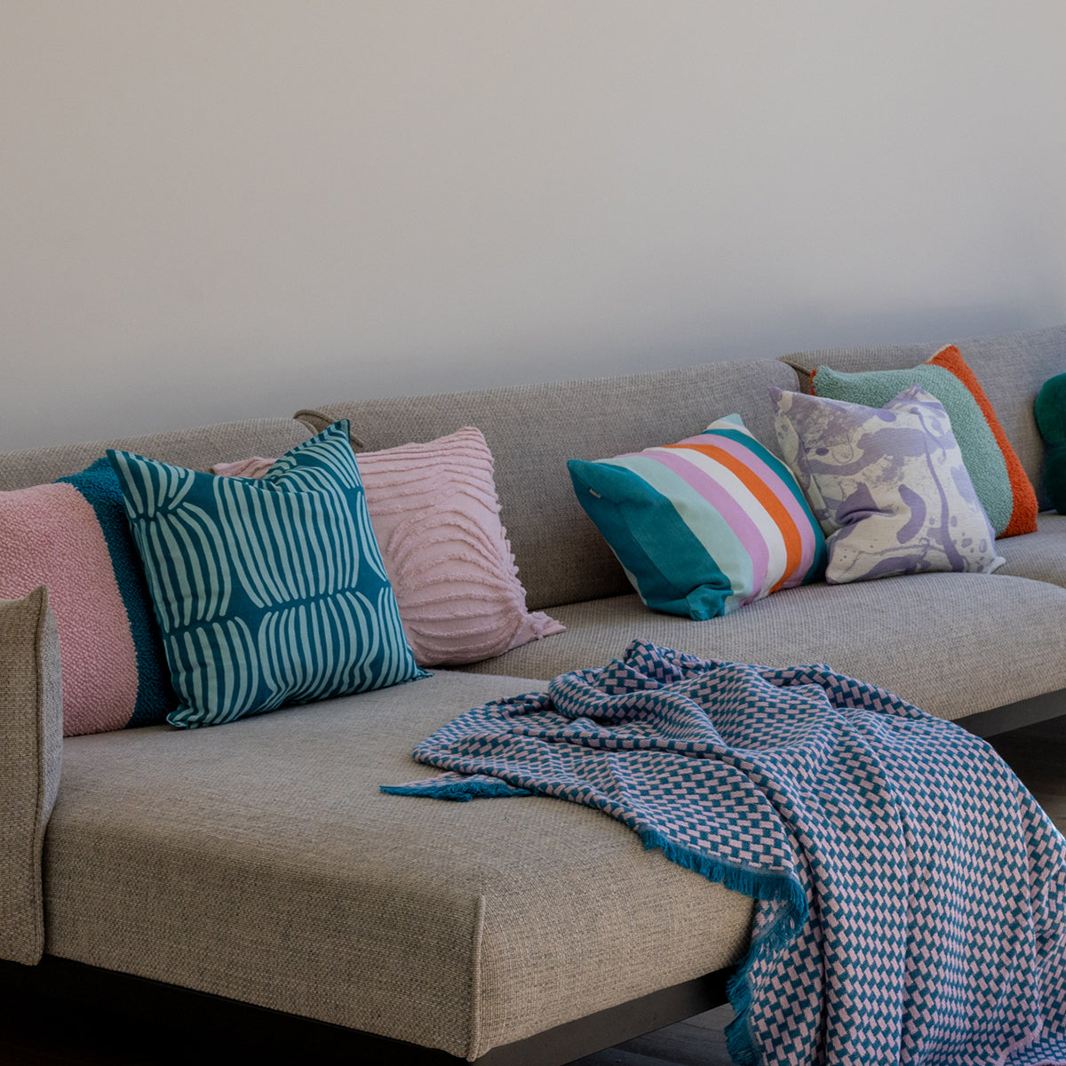 Pentik Vilja Teal / Light Blue Throw Pillow