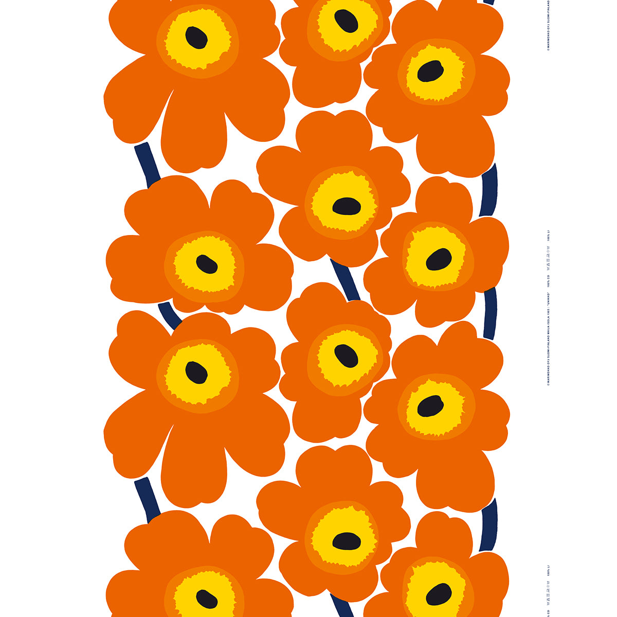 Marimekko Unikko Orange / Yellow Medium Weight Cotton Fabric