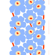 Marimekko Unikko White / Light Blue / Red Medium Weight Cotton Fabric