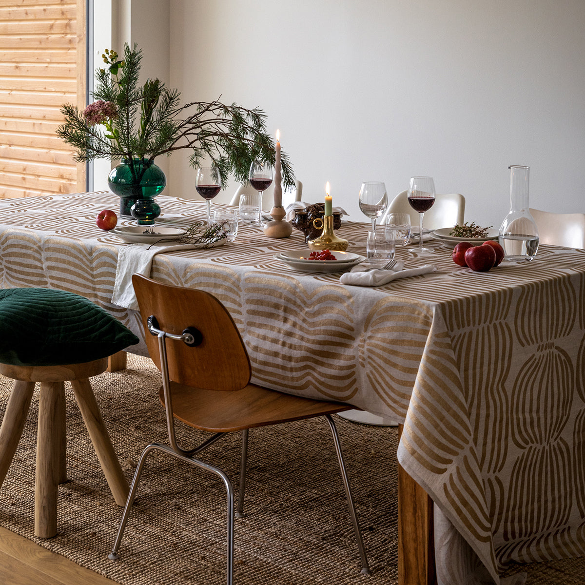 Pentik Vilja Gold / Beige Tablecloth