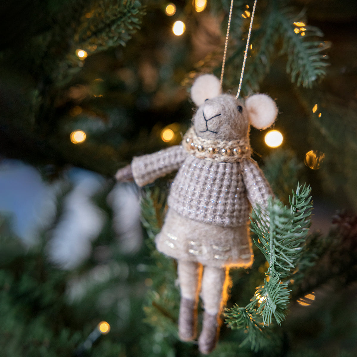 Pentik Hulda Brown Mouse Ornament