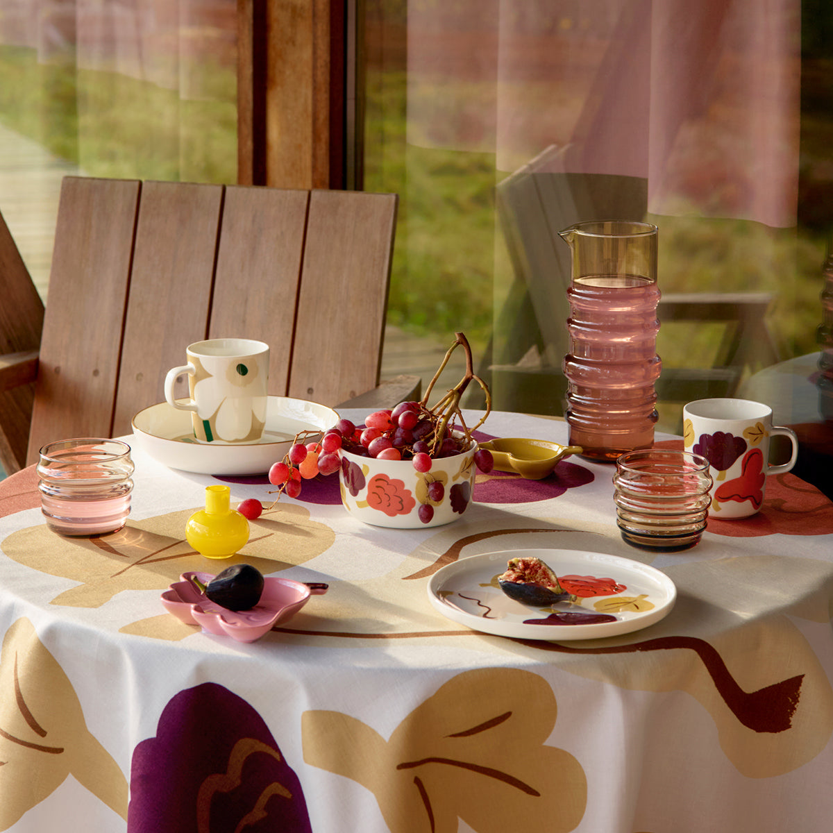 Marimekko Kukasta Kukkaan White / Pink / Plum Soup / Cereal Bowl
