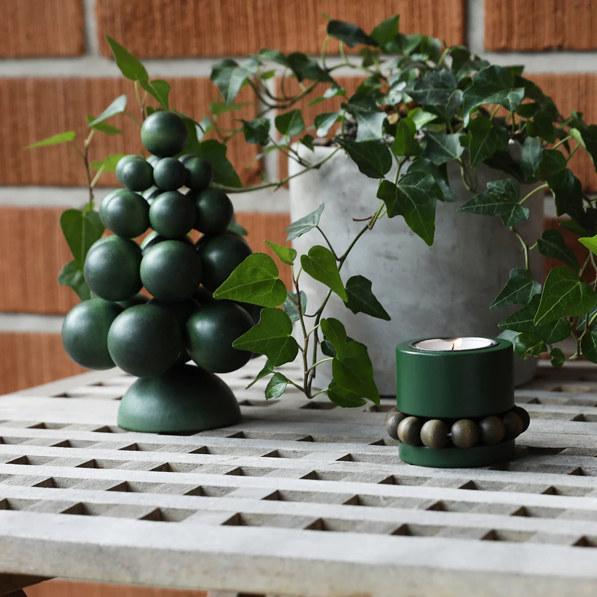 aarikka Kuusinen Green Wooden Decoration