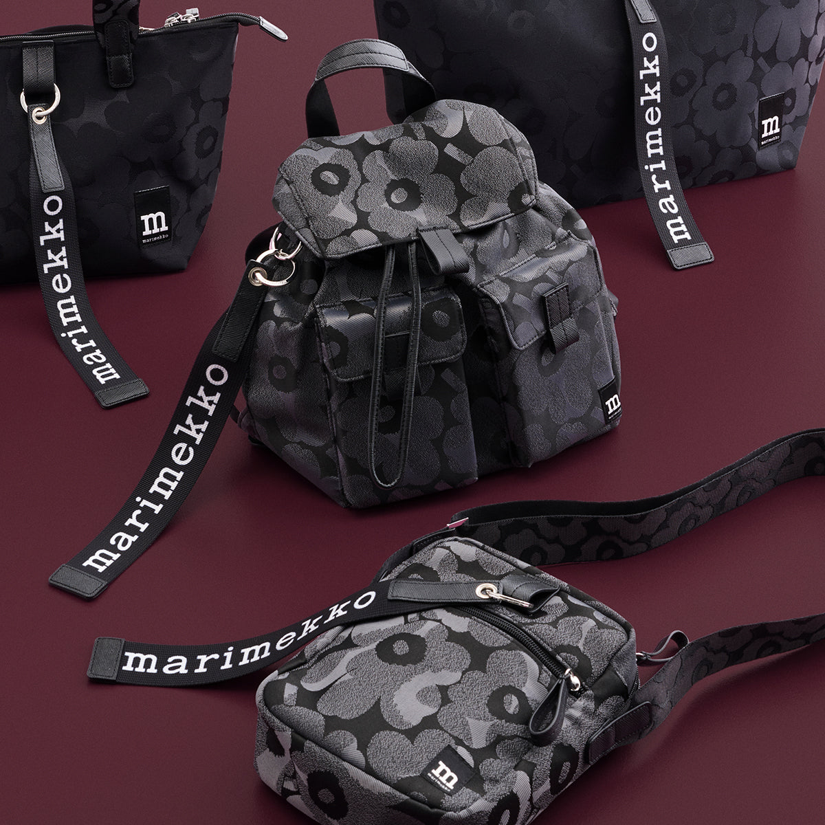 Marimekko Unikko Grey / Black Camera Bag