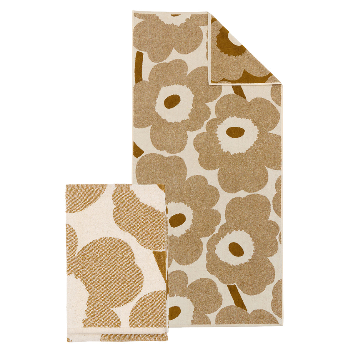Marimekko Unikko Bronze / Off White Towels