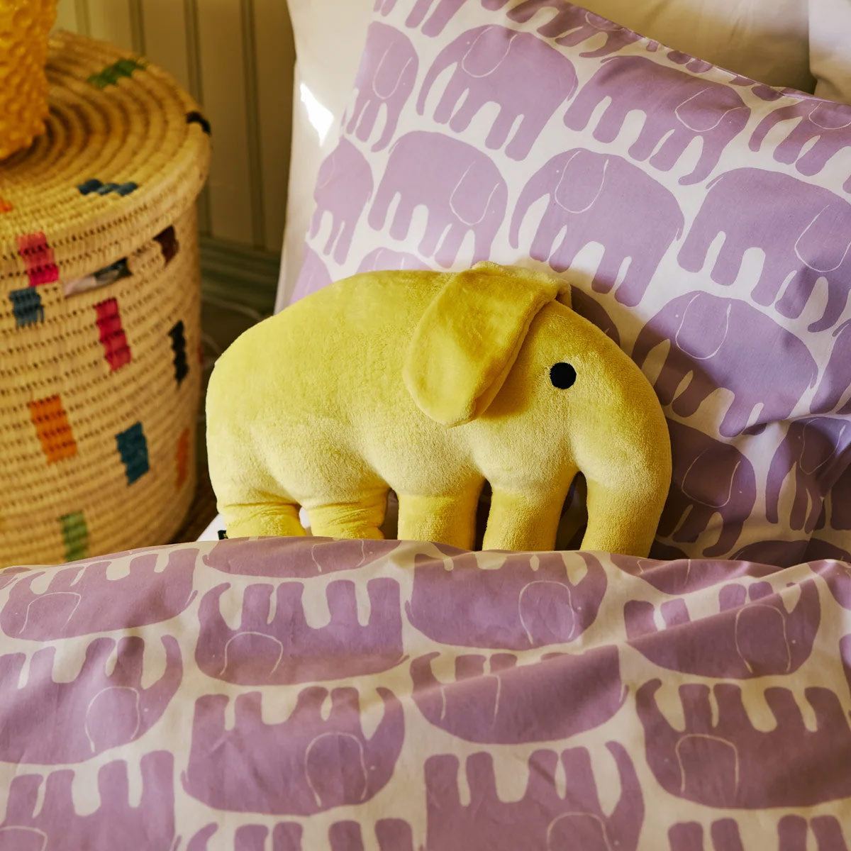 Finlayson Elefantti Yellow Plush Pillow