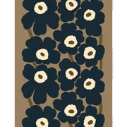 Marimekko Unikko Brown / Blueberry / Straw Medium Weight Cotton Fabric
