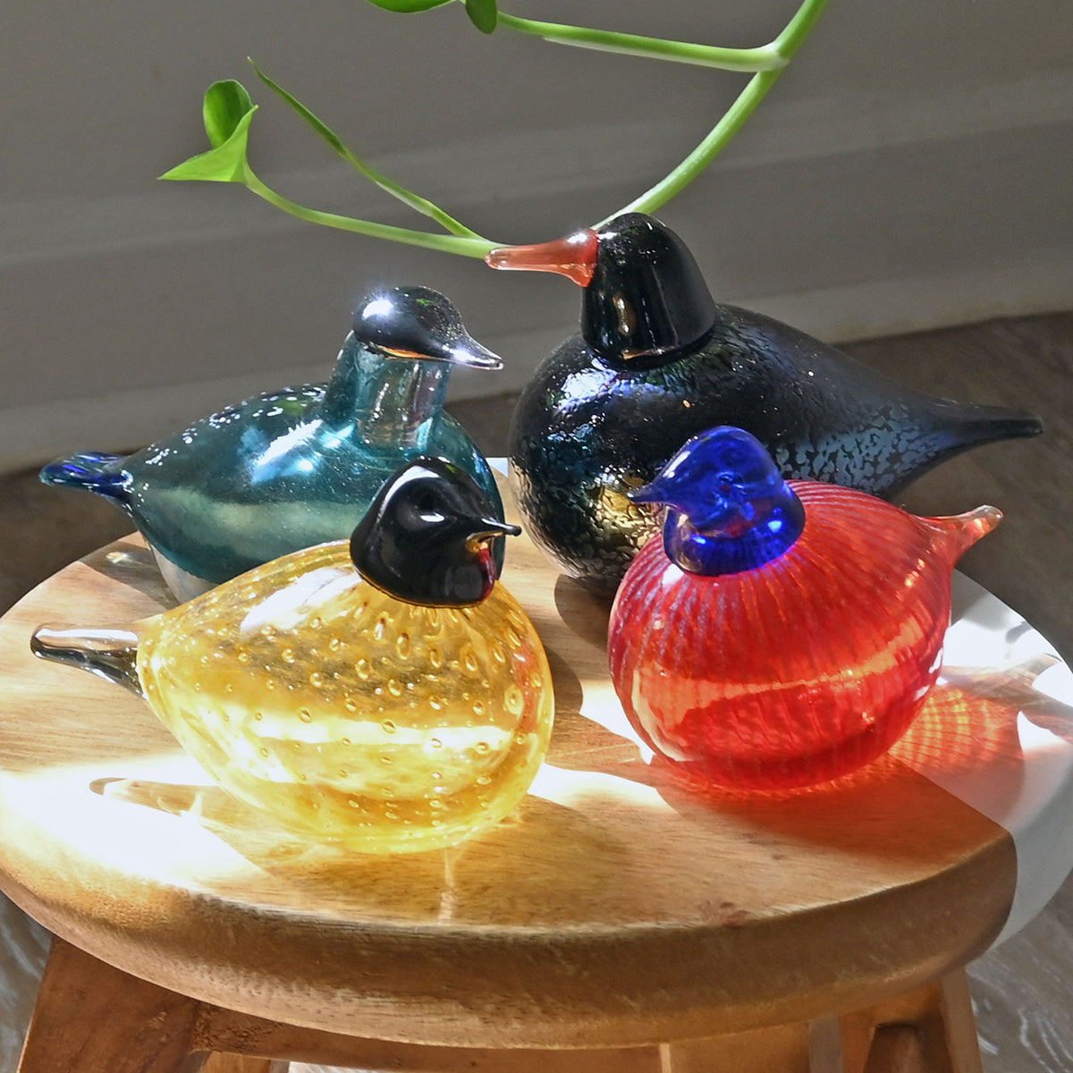 Bianco Blu Glass Birds