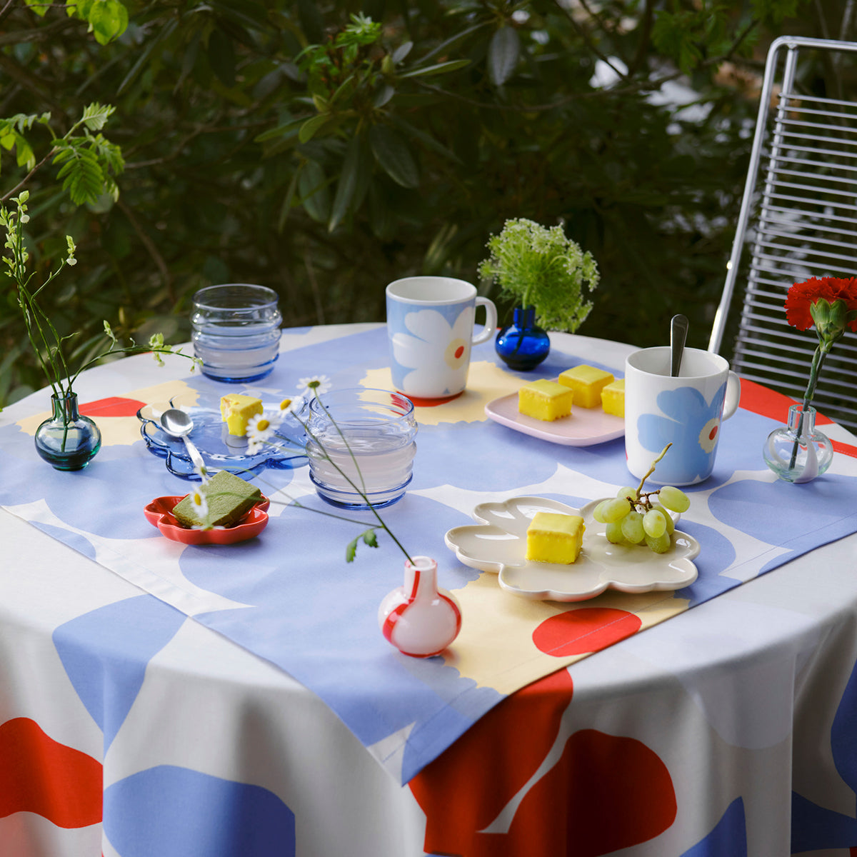 Marimekko Green / Pink / Blue Mini Glass Vases - Set of 2