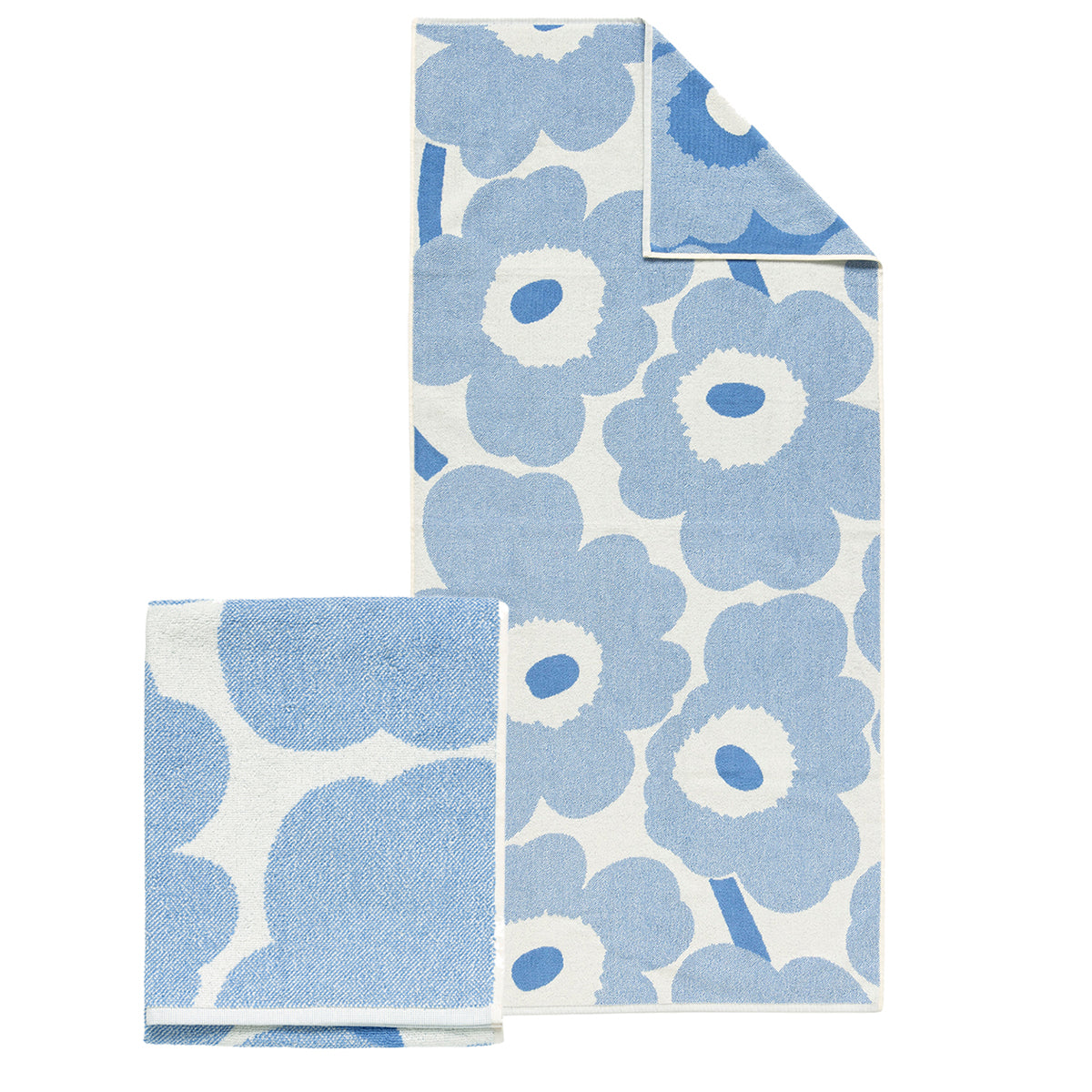 Marimekko Unikko Sky Blue / Off White Towels