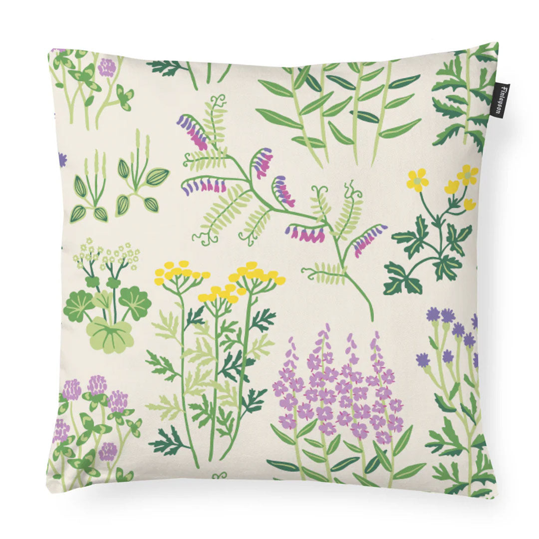 Finlayson Joutomaa Off White / Purple / Green Throw Pillow