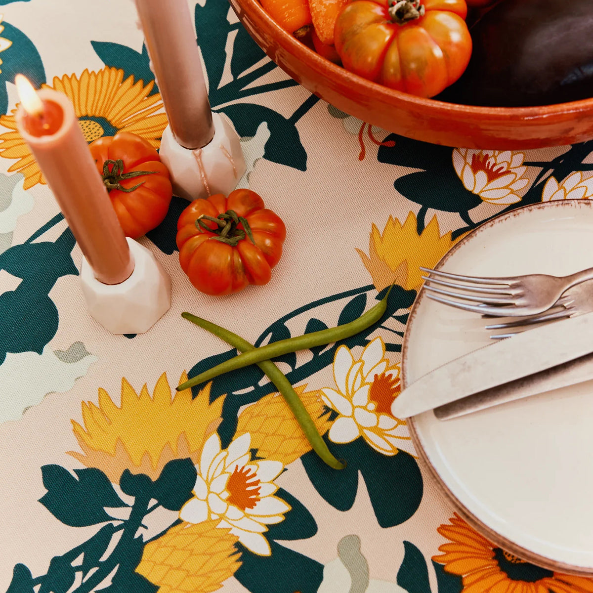 Finlayson Kaksin Beige / Orange Tablecloth