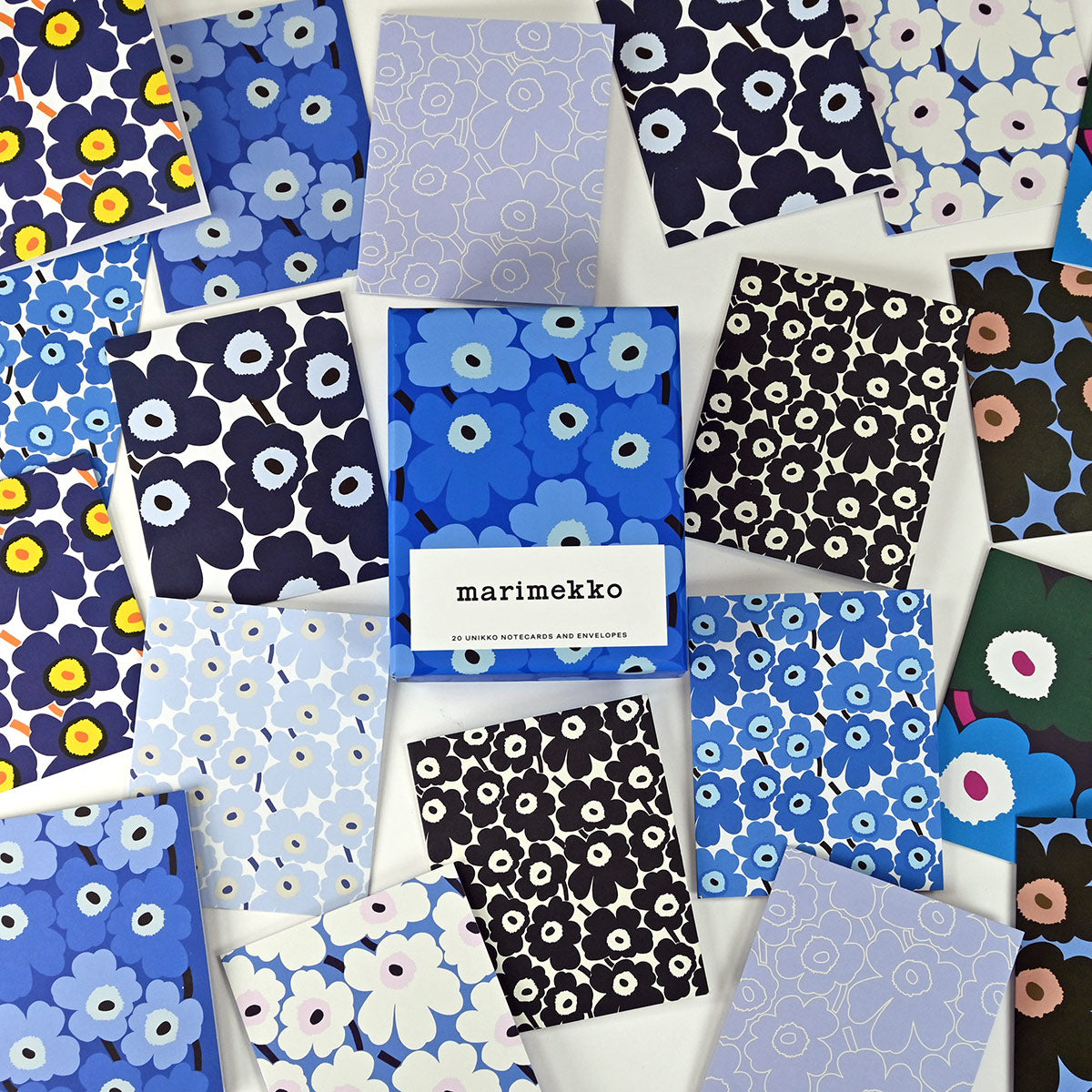 Marimekko Unikko Blue Note Cards with Envelopes