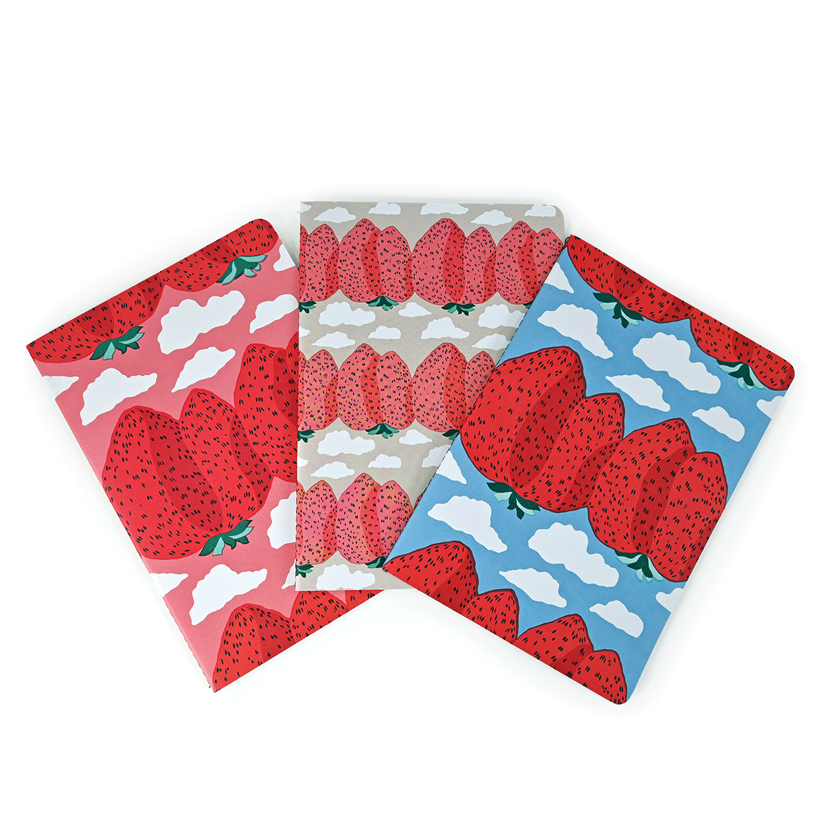 Marimekko Mansikkavuoret Red / Multi Notebooks - Set of 3