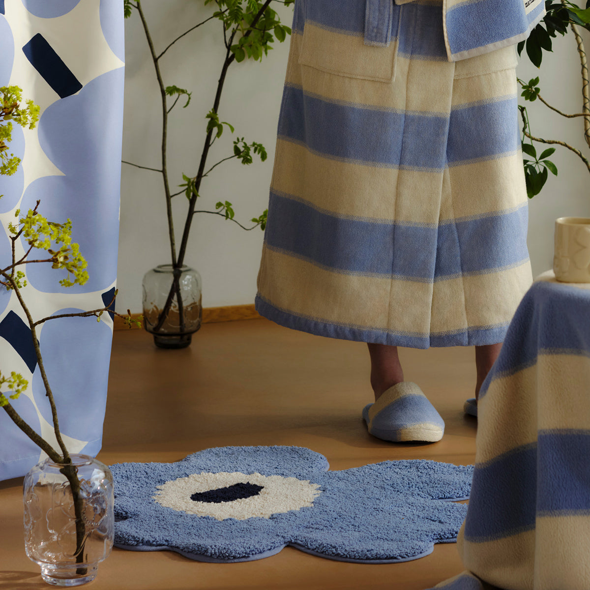 Marimekko Galleria Light Blue / Sand Slippers