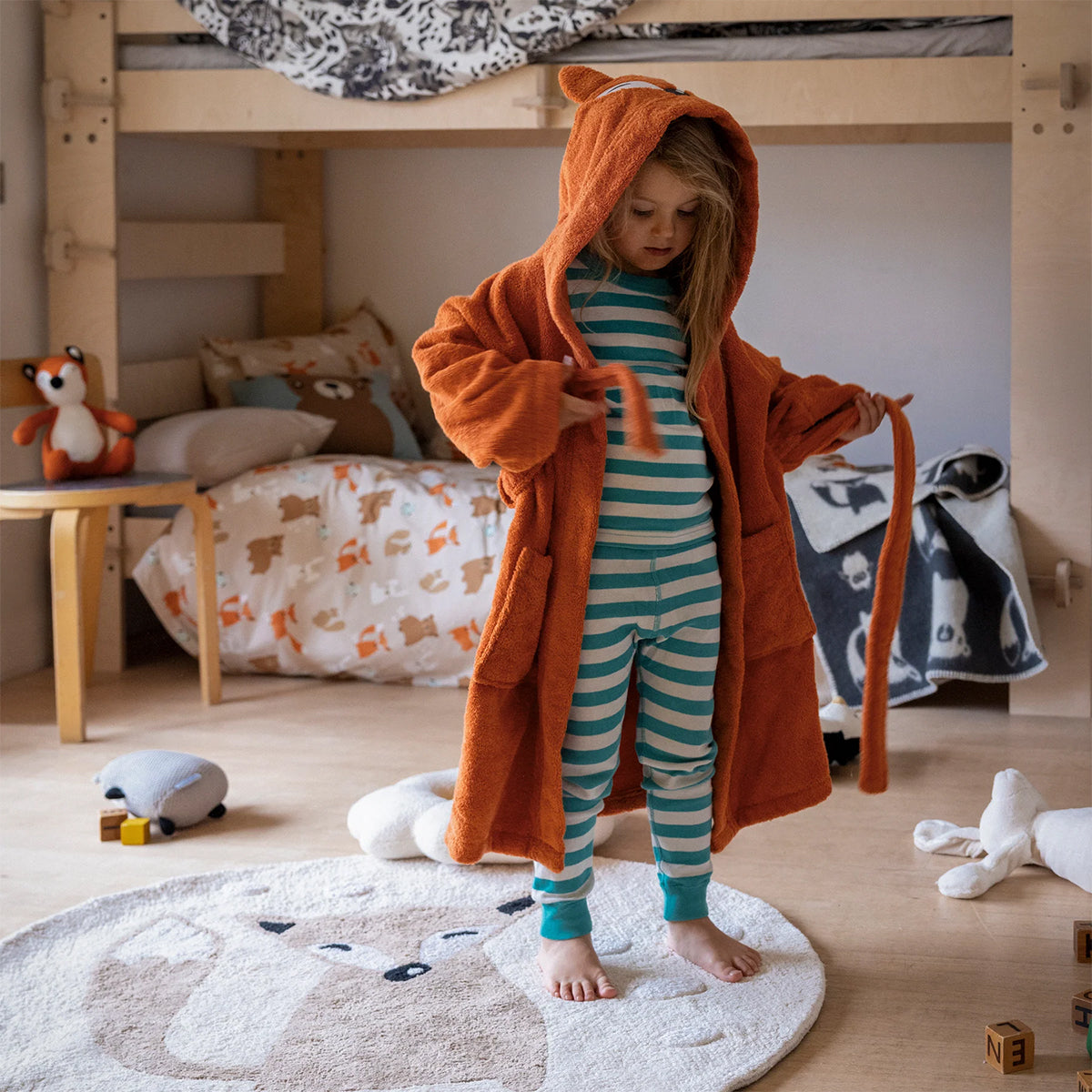 Pentik Metsanvaki Orange Children's Bathrobe