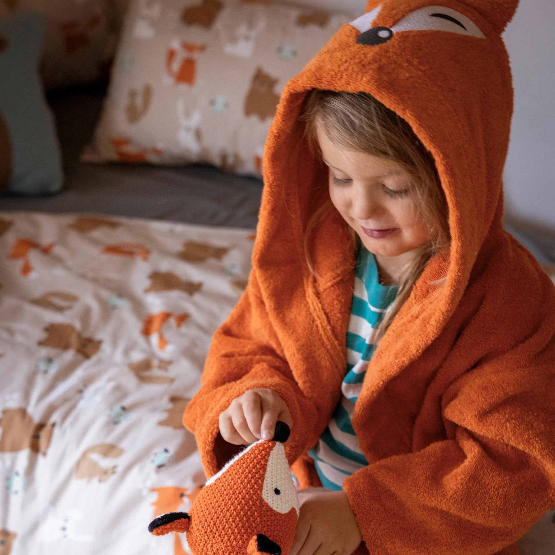 Pentik Metsanvaki Orange Children's Bathrobe