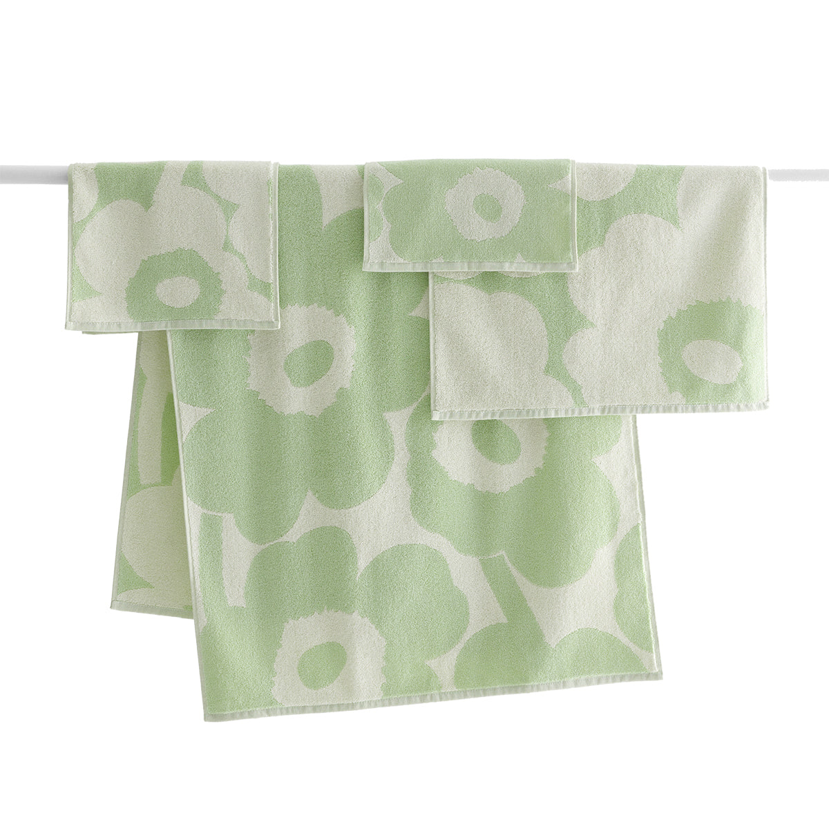 Marimekko Unikko Sage Green / Off White Towels