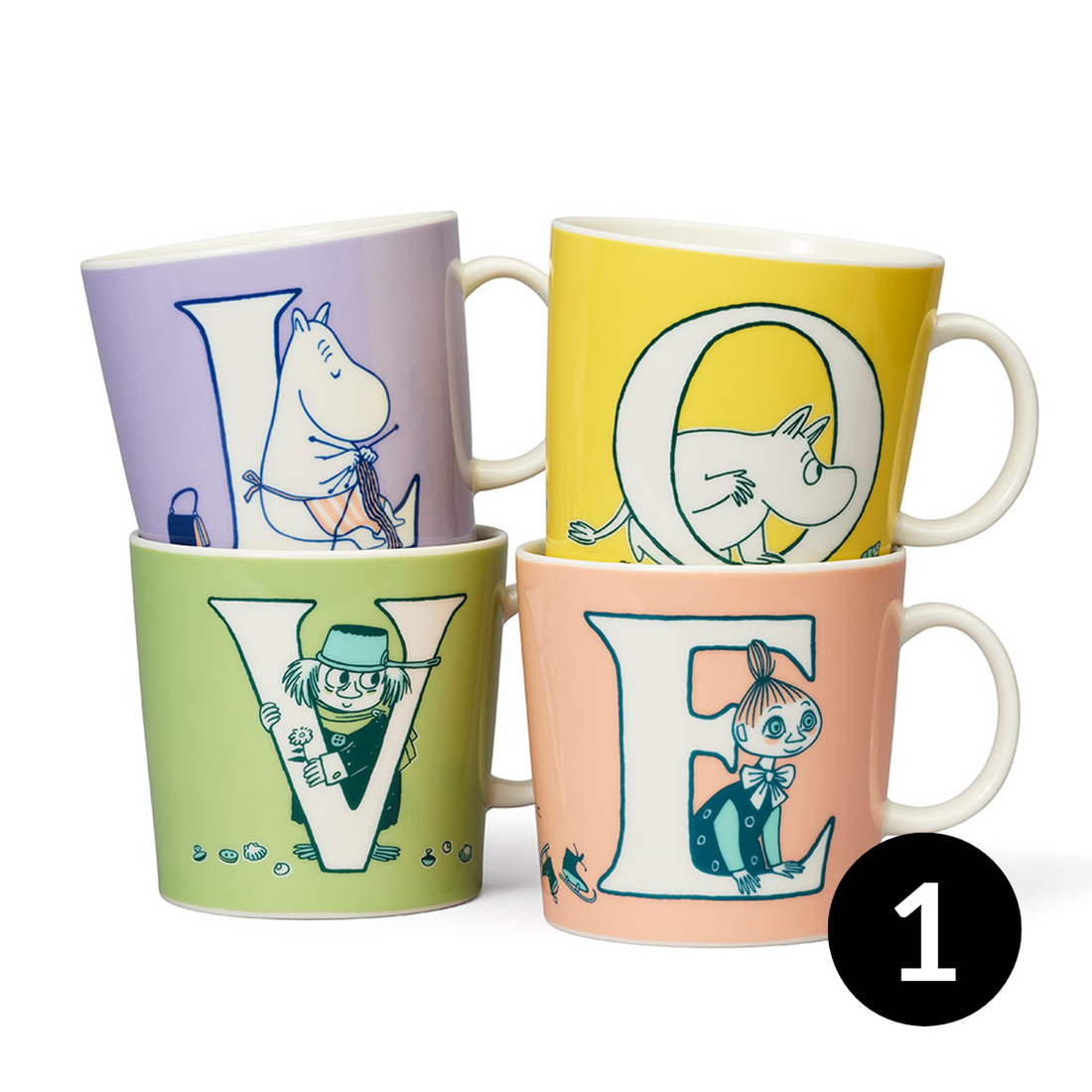 Moomin LOVE 4-pc Mug Set