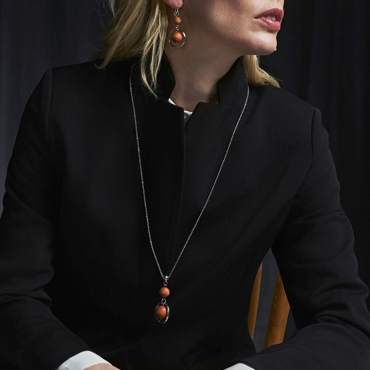 aarikka Iisa Cinnamon / Silver Long Necklace