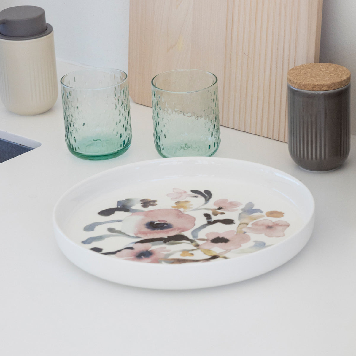 Pentik Ruusumalva Pink / Multi Pie Dish