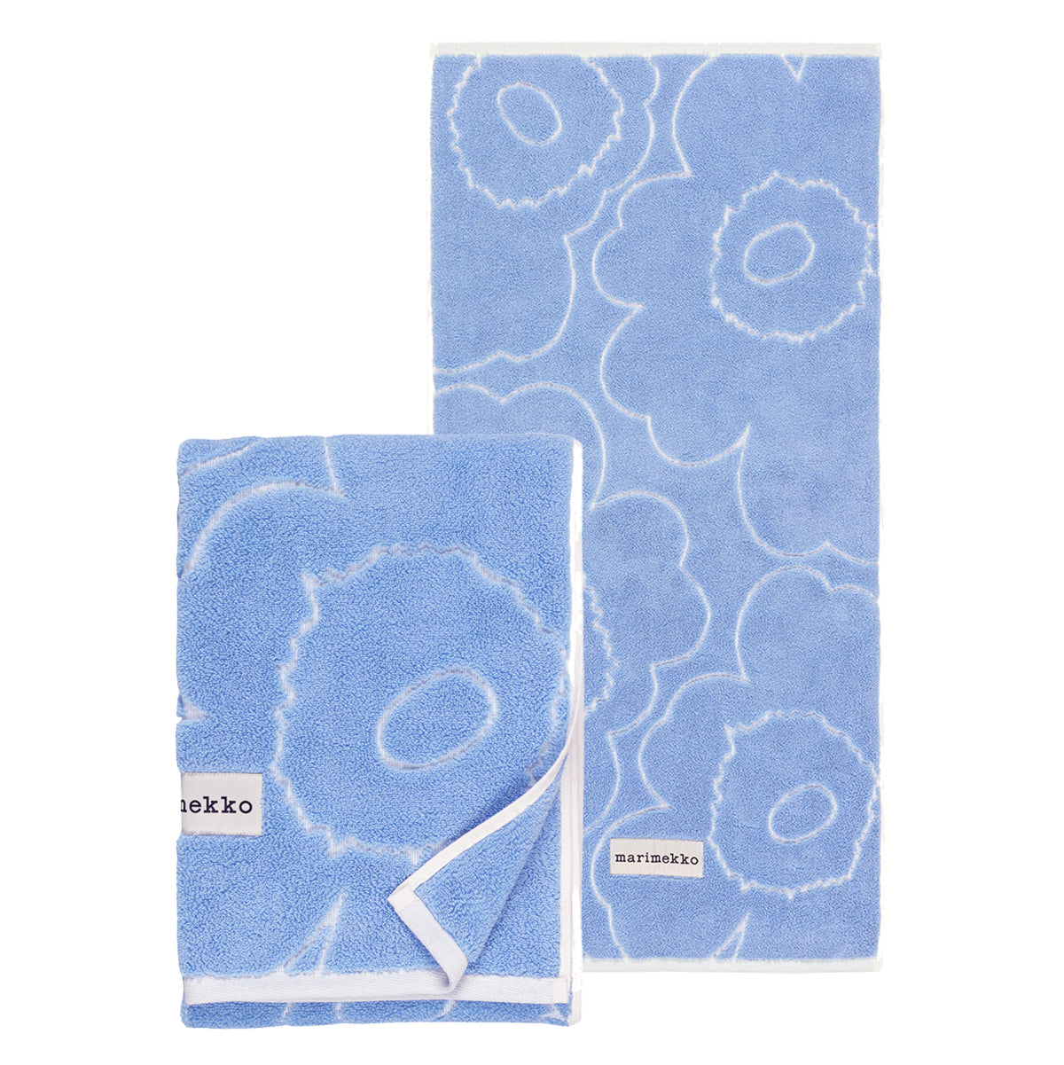 Marimekko Piirto Unikko Light Blue / White Towels