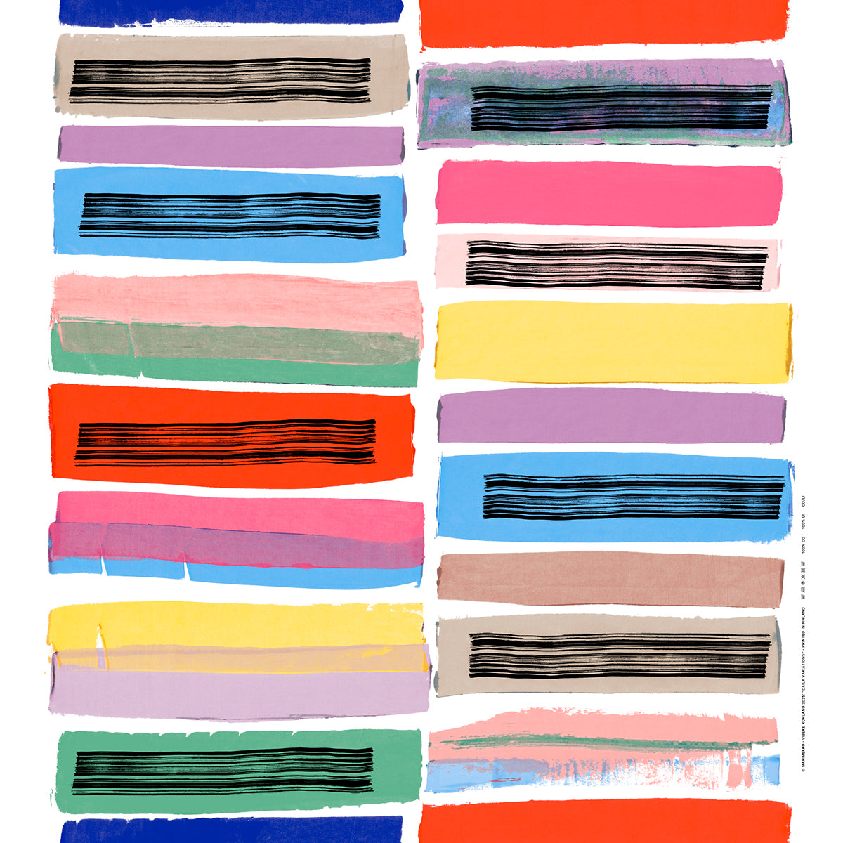 Marimekko Daily Variations White / Multicolor Medium Weight Cotton Fabric Repeat