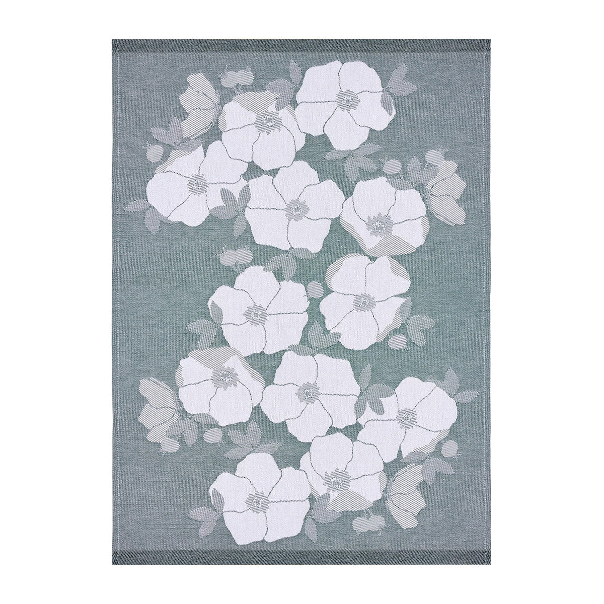 Finlayson Rosa Dark Green / White Tea Towels - Set of 2