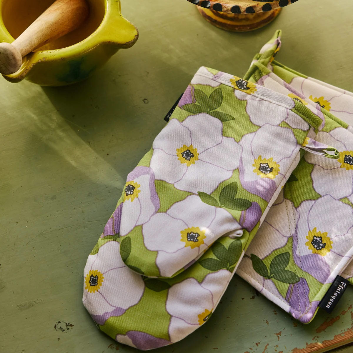 Finlayson Ruusa Light Green / White / Lilac Pot Holder