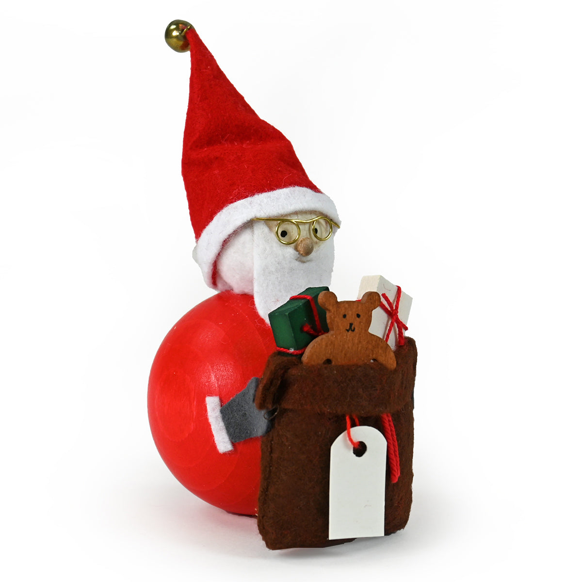 Santa Claus with Present Sack & Gift Tag Large Tonttu