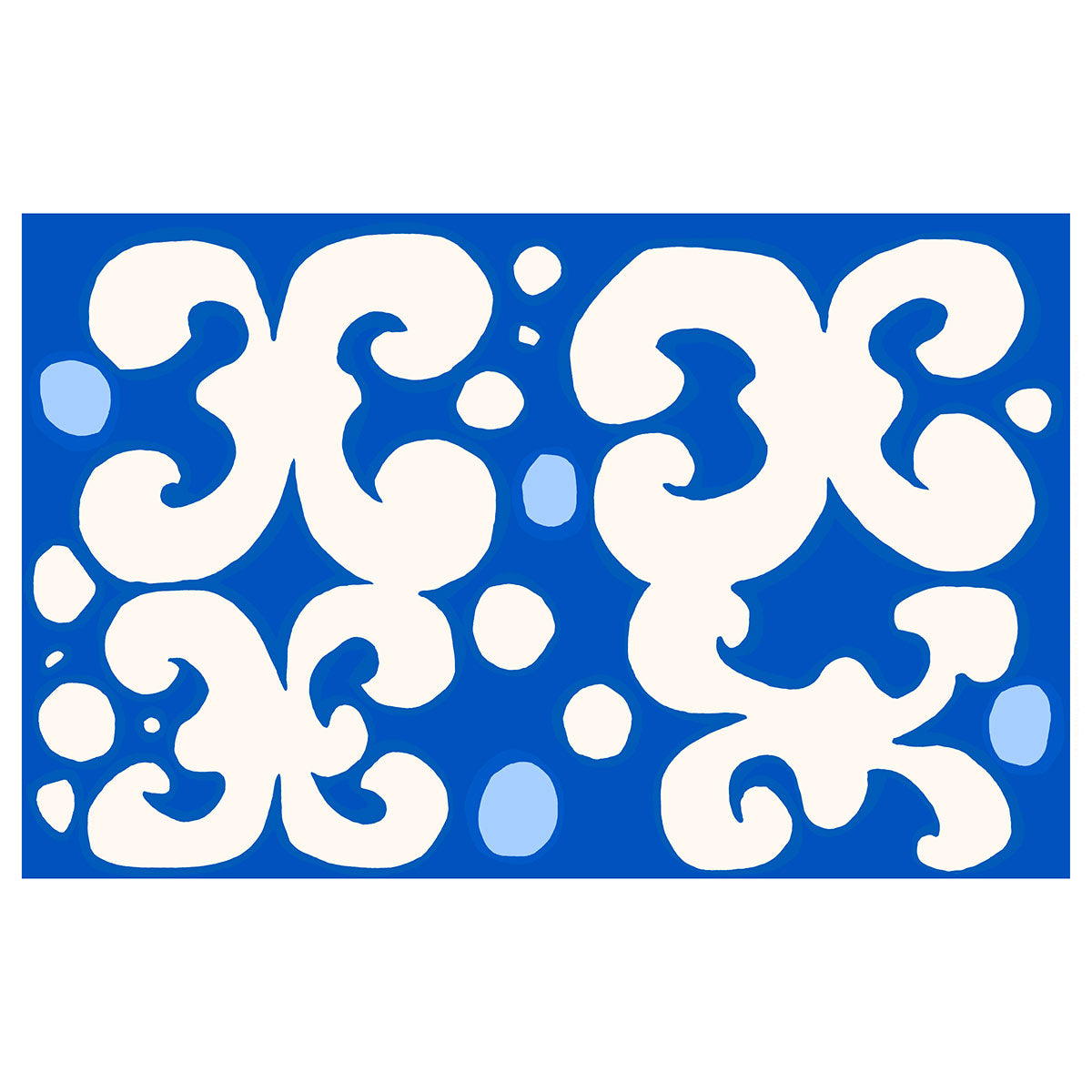 Marimekko Keidas Blue / Off White Cotton Fabric