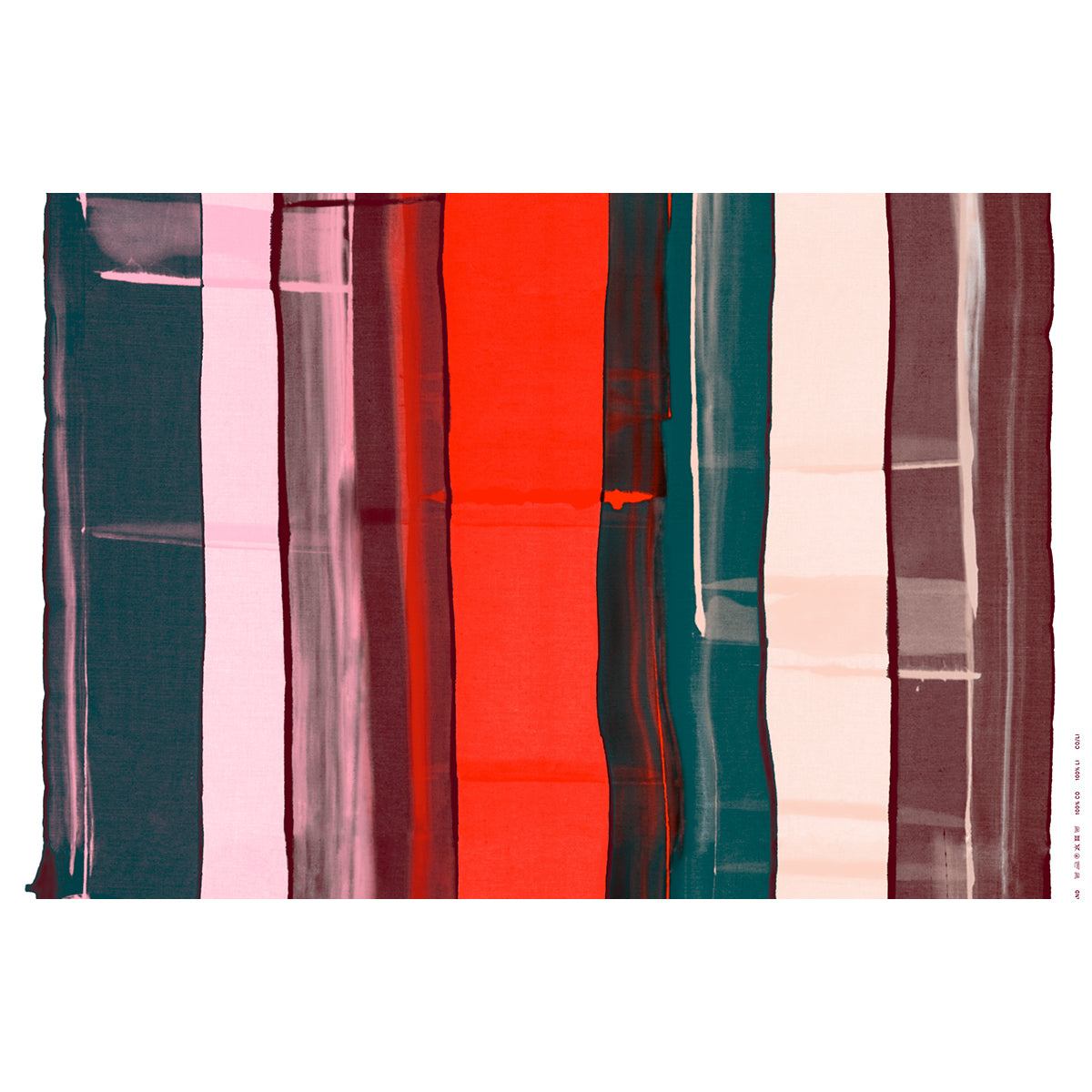 Marimekko Rutsjebane Red / Petrol / Light Pink Medium Weight Cotton Fabric