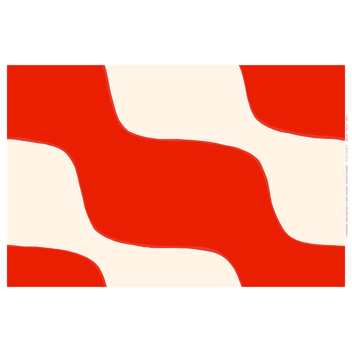 Marimekko Taifuuni Red / Off White Medium Weight Cotton Fabric