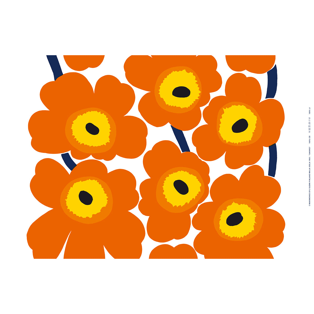 Marimekko Unikko Orange / Yellow Medium Weight Cotton Fabric