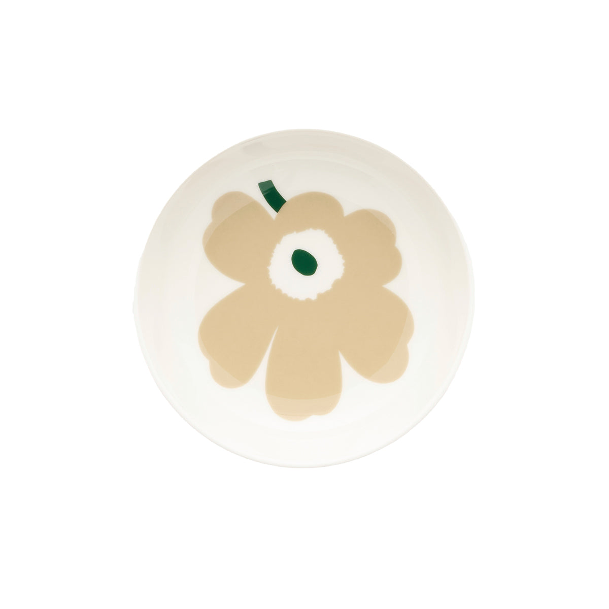 Marimekko Unikko White / Beige / Dark Green Small Snack Dish