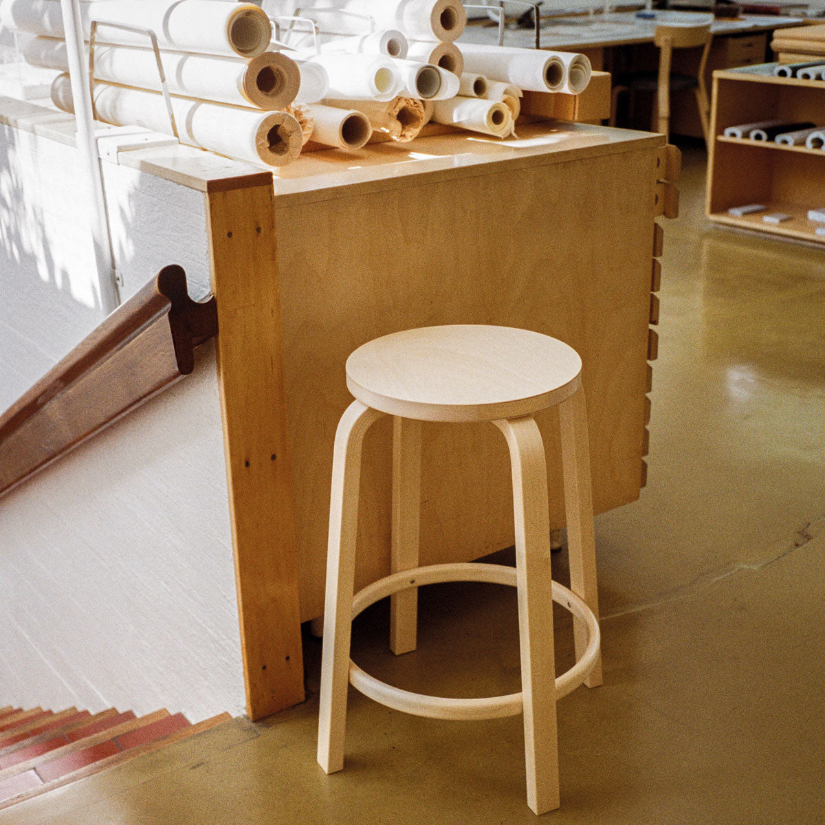 Artek Alvar Aalto Counter Stool 64 - 25-1/2" H