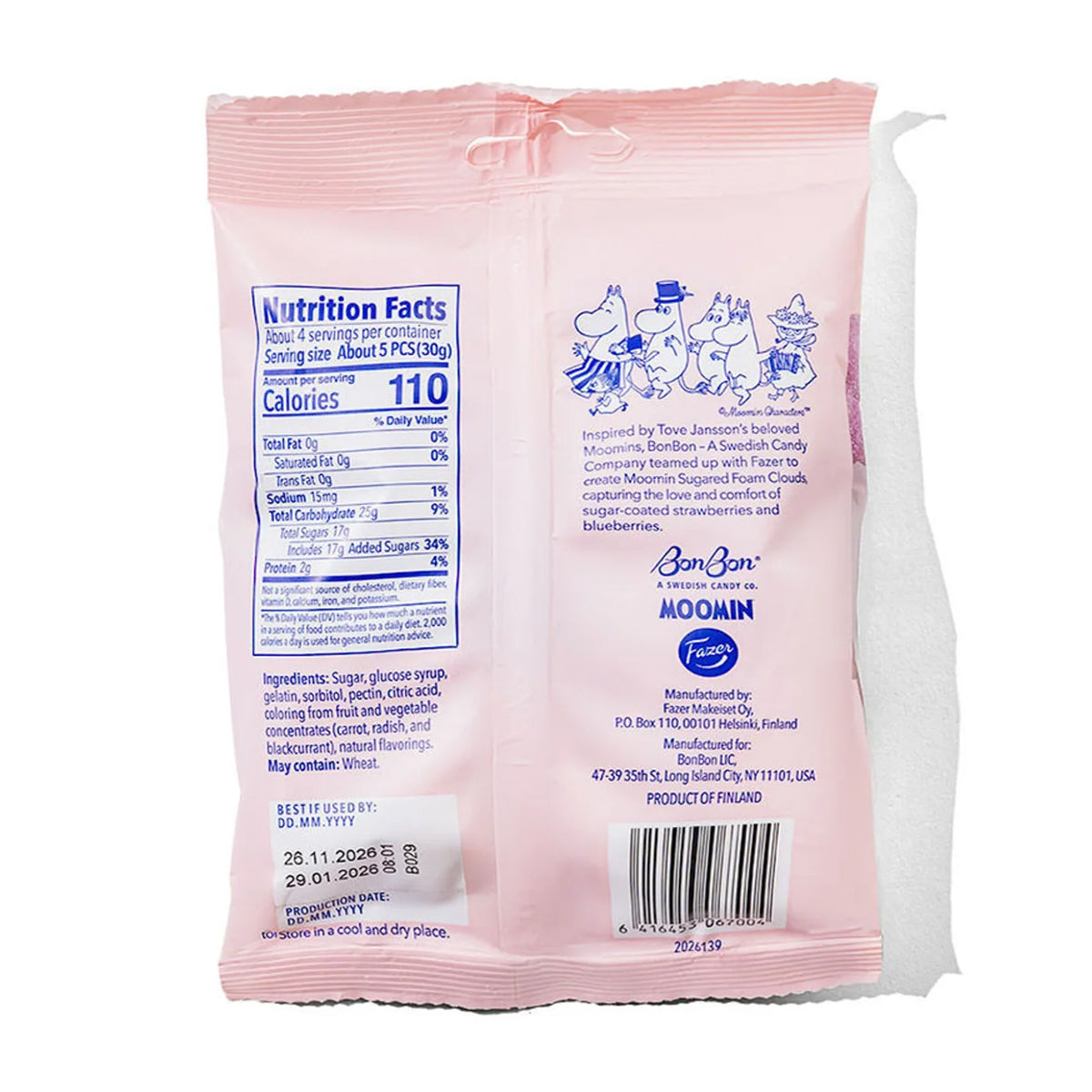 BonBon Moomin Strawberry & Blueberry Sugared Candy Clouds - 4 oz