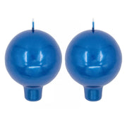 Festivo Metallic Blue Footed Ball Candles - Set of 2