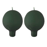 Festivo Dark Pine Green Footed Ball Candles - Set of 2