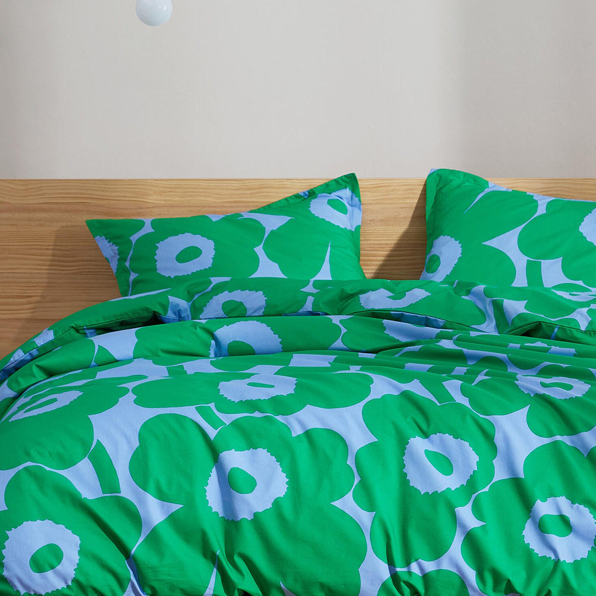 Marimekko Unikko Green / Blue Duvet Cover Set - Full / Queen