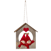 Two Tonttus with Heart House Ornament