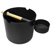 Kolo Black Aluminum / Bamboo Sauna Bucket + Ladle Set