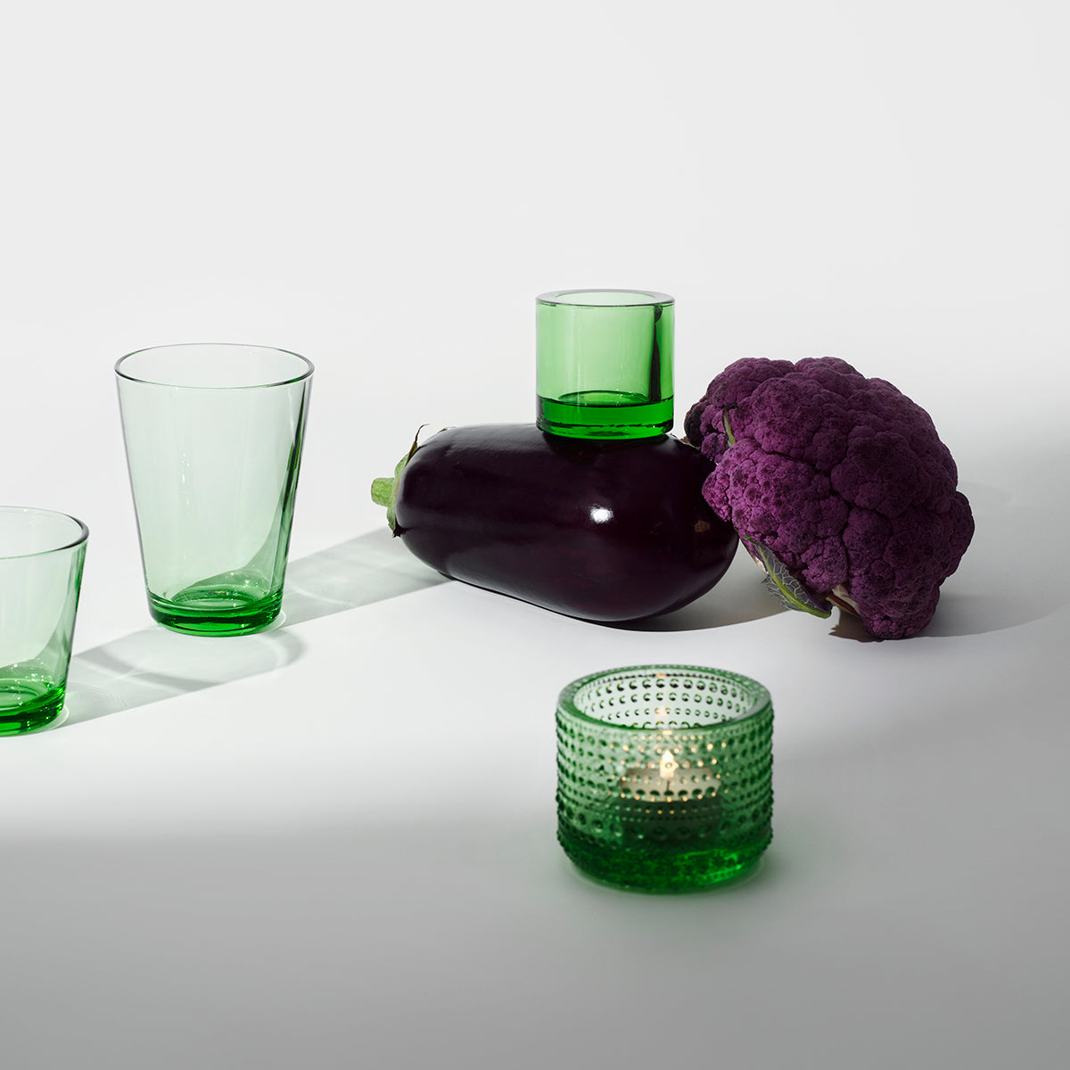 iittala Kastehelmi Apple Green Candle Holder
