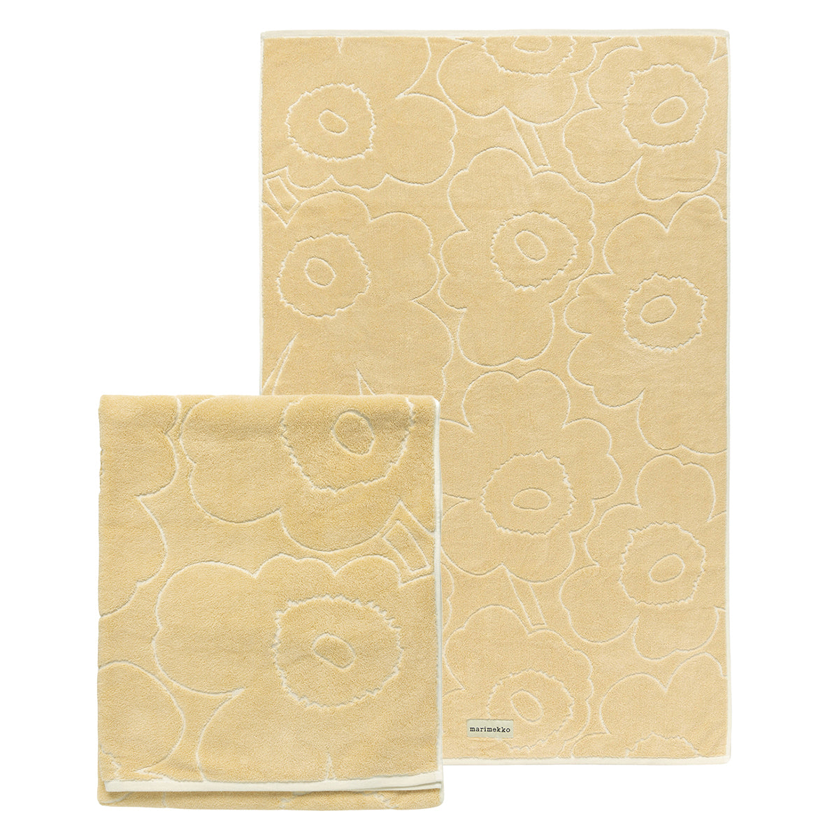 Marimekko Piirto Unikko Straw / Off White Large Towels