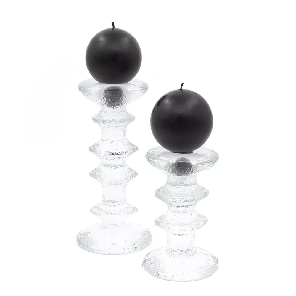 Festivo Black Ball Candles - Set of 2