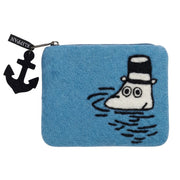 Klippan Moominpappa At Sea Light Blue Felt Wool Coin Purse