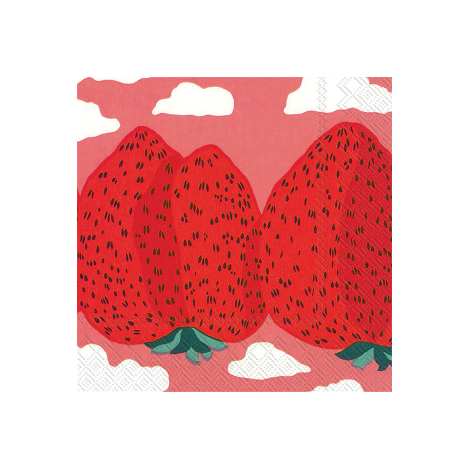 Marimekko Mansikkavuoret Red Cocktail Napkins